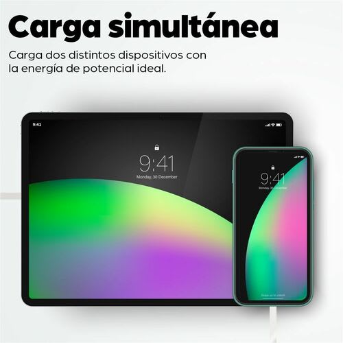 Cargador De Energía Pd Con Cable Usb-C Integrado - 60 W - Manhattan Cargador De Energia