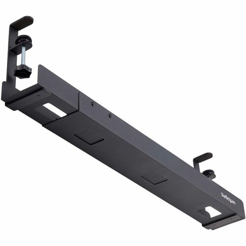 Startech.com Bandeja Administrador De Cables Negro - Para Debajo Del Escritorio - Ajustable - Instalación Sin Perforaciónes - Negro - Bandeja Para Gestión De Cable - 800.1mm Longitud - Acero Con Recubrimiento De Polvo