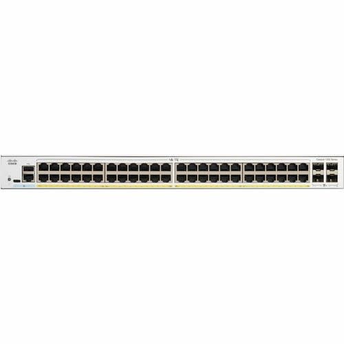 Cisco Switch Catalyst 1200, 48 Puertos Gigabit Ethernet, Poe+ Con 375w Totales, 4 Puertos Sfp+ (4x 1g/10g), Incluye Cable Cab-16awg-Ac, El Smartnet Se Adquieren Por Separado.