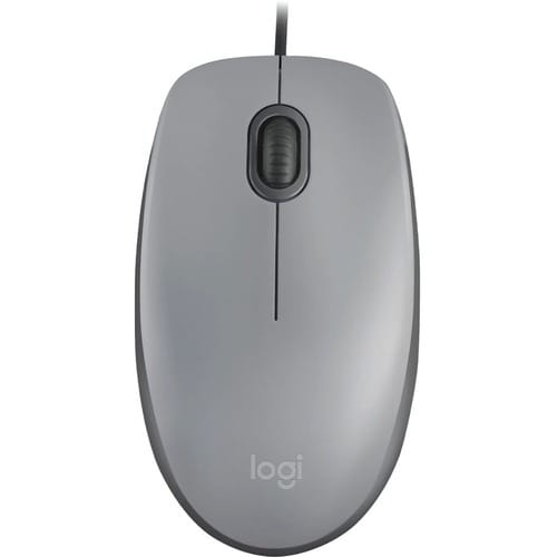 Mouse Logitech M110 - Usb Tipo A - óptico - 3 Botón(es) - Gris Medio - Cable - 1000 Dpi - Rueda De Desplazamiento - Simétrico