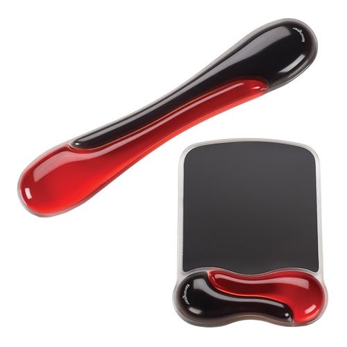 Kensington Kensington Kit De Reposamuñecas Duo Gel Para Teclado Y Mouse Rojo Con Negro