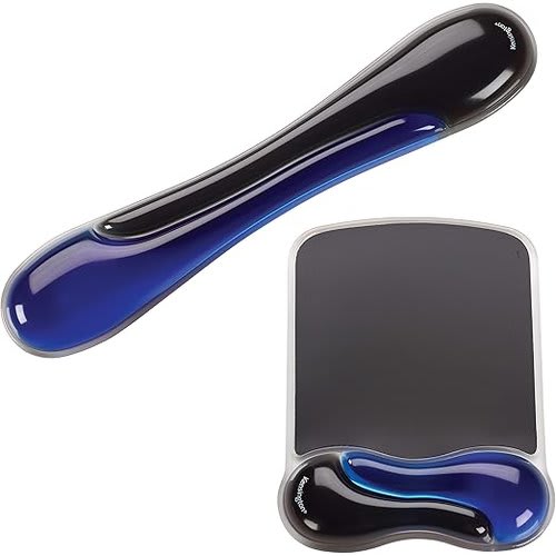 Kensington Kit De Reposamuñecas Duo Gel Para Teclado Y Mouse Azul Con Negro - Image 2