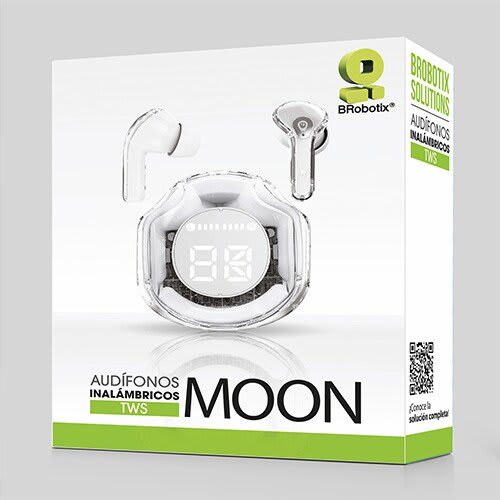 Brobotix Audífonos Inalámbricos Tws Moon, In-Ear Con Cancelación De Ruido, Bluetooth 5.3, Pantalla Led, Microfono Integrado, Estuche Recargable Usb-Tipo C - Image 3