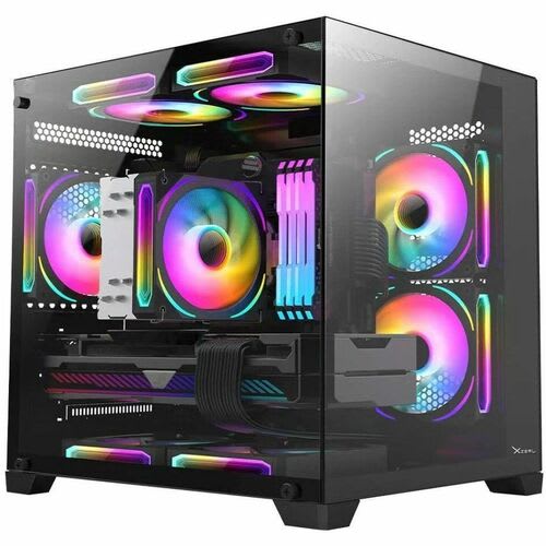 Gabinete Gamer Xzeal Panzer Cubo M-Atx/Itx / Usb 2x1.0 /3 Fan Argb /Negro