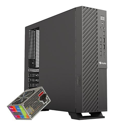 Xzeal Gaming Gabinete Stylos Mince Slim Itx / Usb 4x2.0- 1x3.0 / Con Fuente De 550w Negro