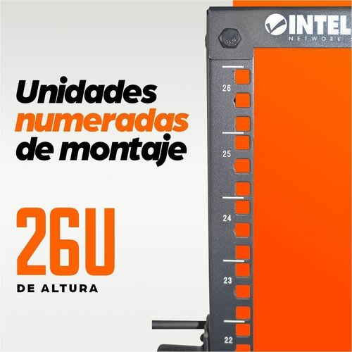 Intellinet 714242 26u De Suelo Caja Abierta Marco De Bastidor Para Servidor, Conmutador Lan, Panel De Conexión, Redes - 2 Poste - 482.60mm Ancho Del Rack X 1016mm Profundidad Del Rack - Negro Azabache - Intellinet Rack Abierto De 4 Postes 19" - Image 11