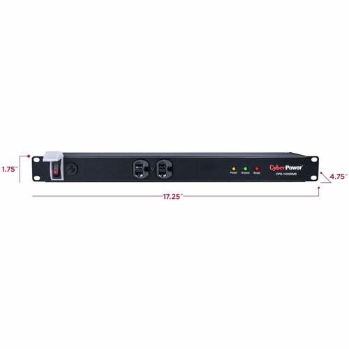 CyberPower Supresor/Protector De Sobretensión Cyberpower Cps1220rms - Nema 5-20p - 12 X Nema 5-20r - 1800j - 120 V Ac - Entrada120 V Ac Salida - 90ka - 4.6m - Montable En Bastidor