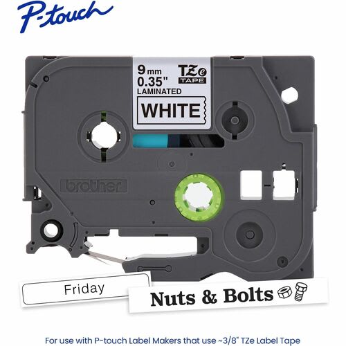 Brother P-Touch Cinta Para Etiquetas - 9mm Ancho - Blanco - Laminada - 1 Solamente