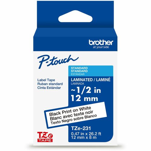 Brother P-Touch Cinta Para Etiquetas - 12mm Ancho - Blanco - Laminada - 1 Solamente