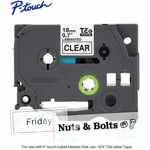 Brother P-Touch Cinta Para Etiquetas - 18mm Ancho - Transparente - Laminada - 1 Solamente