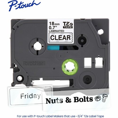 Brother P-Touch Cinta Para Etiquetas - 18mm Ancho - Transparente - Laminada - 1 Solamente