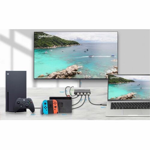 Switch Hdmi De 3 Puertos 4k - 3840 X 2160 - 4k, 4k Uhd - 1080p - 3 Dispositivo De Entrada - 1 Pantalla - Tv, Proyector, Señalización Digital, Monitor, Portátil, Computador, Receptor A/V, Consola De Juegos, Playstation, Xbox, Reproductor De Disco Blu-Ray, ... - 1 X Usb - 3 X Entrada Hdmi - 1 X Salida Hdmi