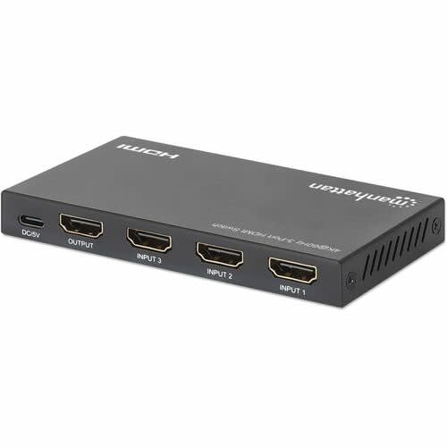 Switch Hdmi De 3 Puertos 4k - 3840 X 2160 - 4k, 4k Uhd - 1080p - 3 Dispositivo De Entrada - 1 Pantalla - Tv, Proyector, Señalización Digital, Monitor, Portátil, Computador, Receptor A/V, Consola De Juegos, Playstation, Xbox, Reproductor De Disco Blu-Ray, ... - 1 X Usb - 3 X Entrada Hdmi - 1 X Salida Hdmi