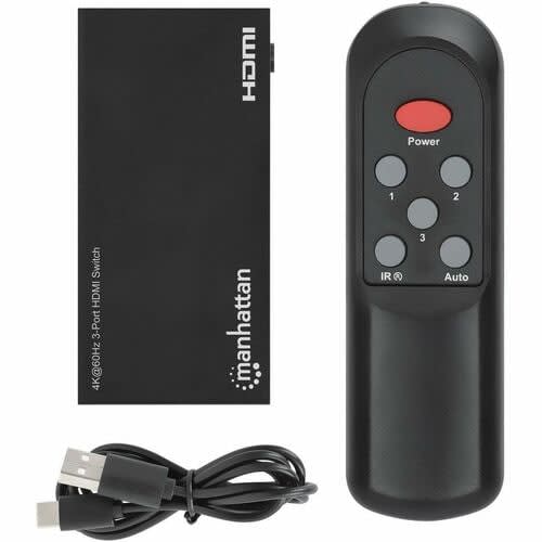 Switch Hdmi De 3 Puertos 4k - 3840 X 2160 - 4k, 4k Uhd - 1080p - 3 Dispositivo De Entrada - 1 Pantalla - Tv, Proyector, Señalización Digital, Monitor, Portátil, Computador, Receptor A/V, Consola De Juegos, Playstation, Xbox, Reproductor De Disco Blu-Ray, ... - 1 X Usb - 3 X Entrada Hdmi - 1 X Salida Hdmi