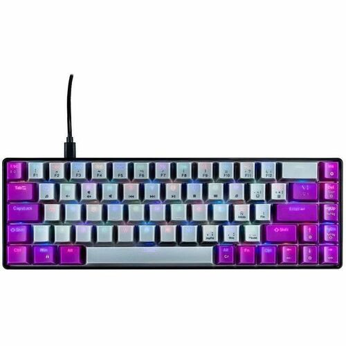 NACEB Naceb Na-0963 Teclado Gaming - Compacto - Cable Conectividad - Usb 2.0 Tipo C Interfaz - Rgb Led - Gris - 69 Tecla(s) - Windows Vista, Windows 7, Windows 8, Windows 10, Windows 11 - Computador - Pc