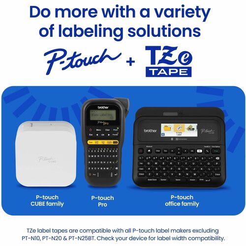 Brother P-Touch Cinta Para Etiquetas - 9mm Ancho - Blanco - Laminada - 1 Solamente