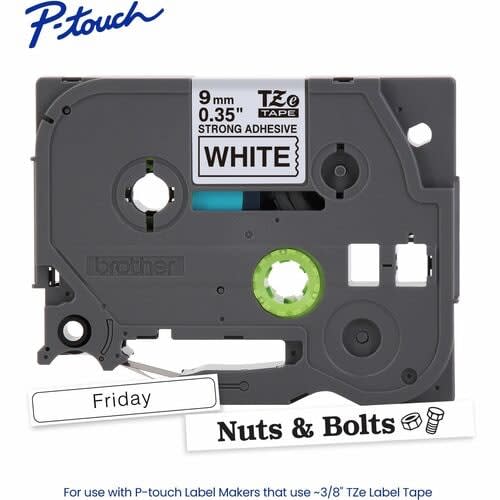Brother P-Touch Cinta Para Etiquetas - 9mm Ancho - Blanco - Laminada - 1 Solamente