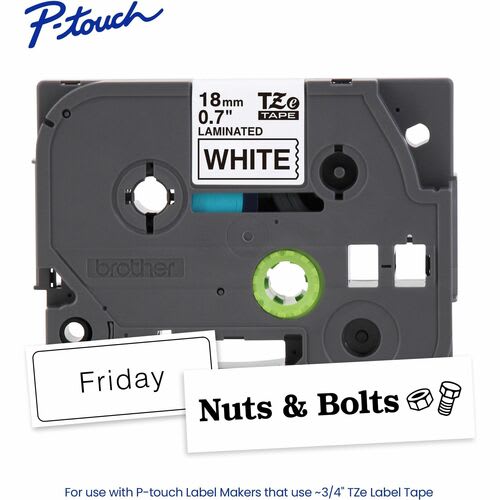 Brother P-Touch Cinta Para Etiquetas - 18mm Ancho - Blanco - Laminada - 1 Solamente