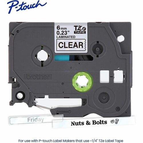Brother P-Touch Cinta Para Etiquetas - 6mm Ancho - Transparente - Laminada - 1 Solamente - Image 8