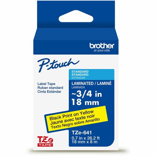 Brother P-Touch Cinta Para Etiquetas - 18mm Ancho - Amarillo - Laminada - 1 Solamente
