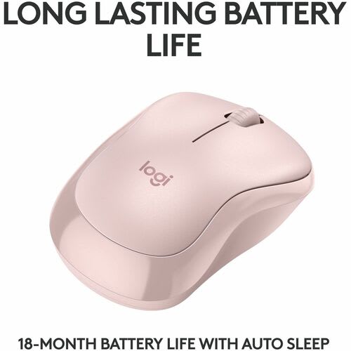 Mouse Logitech Silent M240 Travel - Bluetooth - Rosa - Inalámbrico - Simétrico