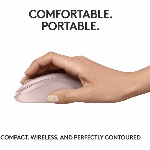 Mouse Logitech Silent M240 Travel - Bluetooth - Rosa - Inalámbrico - Simétrico