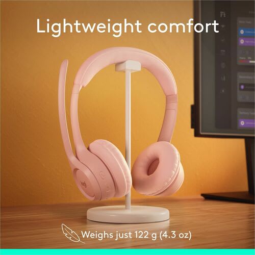 Auriculares Logitech Zone Inalámbrico Sobre La Cabeza Estéreo - Rosa - Binaural - Supra-Aural - 3000cm - Bluetooth - 50hz A 20khz - Función De Cancelación De Ruido Ambiente Micrófono