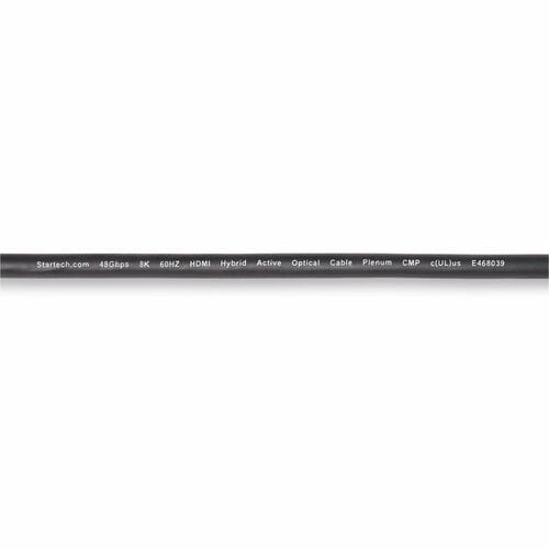 Startech.com 15.24m Fibra óptica Híbrida Cable A/V - 1 / Solamente - Cable For Dispositivo De Audio/Vídeo - 48gbit/S - Apantallado - Oro Conector Chapado - Cmr, Cmp, Plenum - 28/30 Awg - Negro