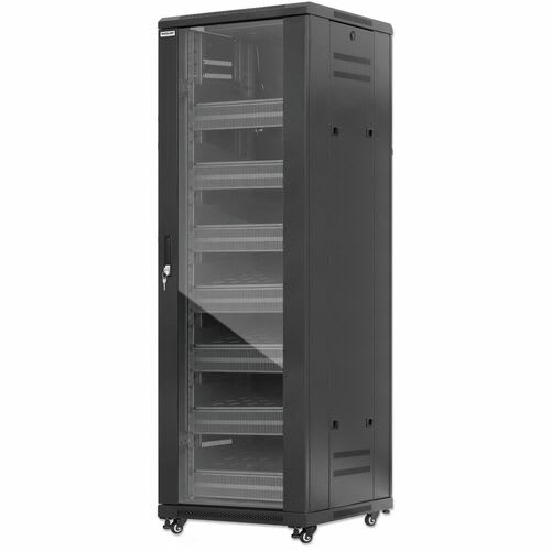Intellinet Gabinete 19" Pro Line Con Extractores De Aire, 38u, Frente De 600 Mm, Unidad De Ventilación Con Dos Extractores De Aire Instalados En El Techo, Profundidad De 600 Mm, Ensamblado, Negro Ral 9004, Profundidad De Instalación útil: Ajustable De 150 A 500 Mm (5.91 A 19.69 Pulg.)