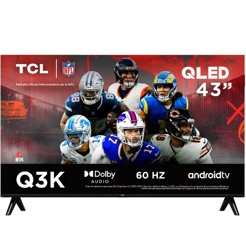 Smart Led-Lcd Tv 2025 Tcl Q3k 43q3k 109.2cm - Hdtv - Hig Dynamic Range (alto Rango Dinámico, Hdr) - Negro - 1092.20mm Clase - Hdr10+, Hlg, Hdr10 - Led Quantum Dot Retroiluminación - Asistente De Google Soportado - Netflix, Youtube, Youtube Music, Prime Video, Disney+, Apple Tv, Max, Spotify, Hulu, Paramount+ - 1920 X 1080 Resolución