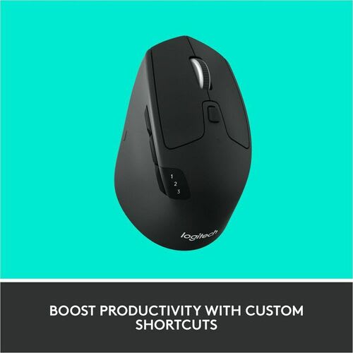 Mouse Logitech Triathlon M720 - Frecuencia Bluetooth/Radio - Usb - óptico - 8 Botón(es) - Negro - 1 Solamente - Inalámbrico - 10m - 2.40ghz - 1000 Dpi - Rueda Inclinable - Diestro - 1 X Aa Battery Supported