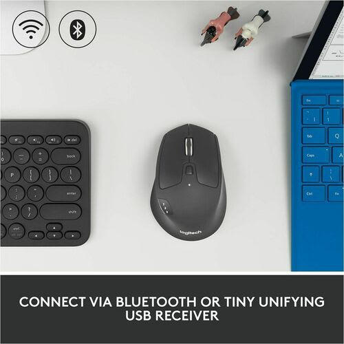 Mouse Logitech Triathlon M720 - Frecuencia Bluetooth/Radio - Usb - óptico - 8 Botón(es) - Negro - 1 Solamente - Inalámbrico - 10m - 2.40ghz - 1000 Dpi - Rueda Inclinable - Diestro - 1 X Aa Battery Supported