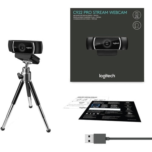 Camara Web C922 Diseño Para Streaming, Conexión Extremadamente Nitida En Directo Con Canales Como Twitch Y Youtube Full Hd 1080p A 30 Fps, Streaming Full Hd 720p A 60 Fps