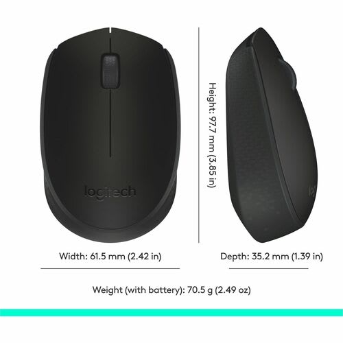 Mouse M170 Inalambrico Plug And Play Color Negro/Gris