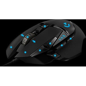 Mouse G502 Hero Para Juegos De Alto Desempeño Maxima Precision De Seguimiento, Iluminacion Rgb, 11 Botones Totalmente Programables, Sensor Hero 16k