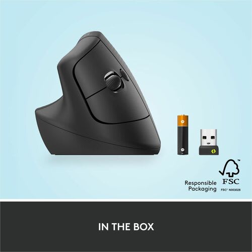 Mouse Logitech Lift - Frecuencia Bluetooth/Radio - Usb - óptico - 6 Botón(es) - Grafito - Inalámbrico - 4000 Dpi - Rueda De Desplazamiento - Peque?o/Mediano Tamaño De La Mano/Palma - Zurdo