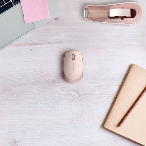 Mouse Logitech M170 - Radiofrecuencia - Usb - óptico - Rosa - Inalámbrico - 2.40ghz - Simétrico