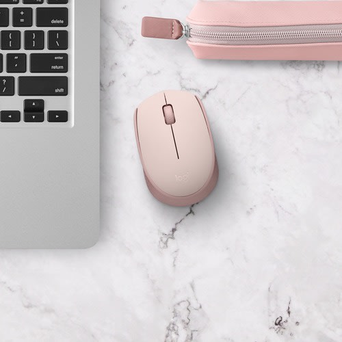 Mouse Logitech M170 - Radiofrecuencia - Usb - óptico - Rosa - Inalámbrico - 2.40ghz - Simétrico