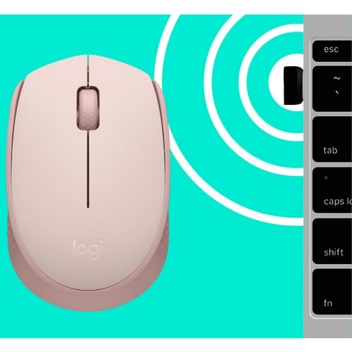 Mouse Logitech M170 - Radiofrecuencia - Usb - óptico - Rosa - Inalámbrico - 2.40ghz - Simétrico
