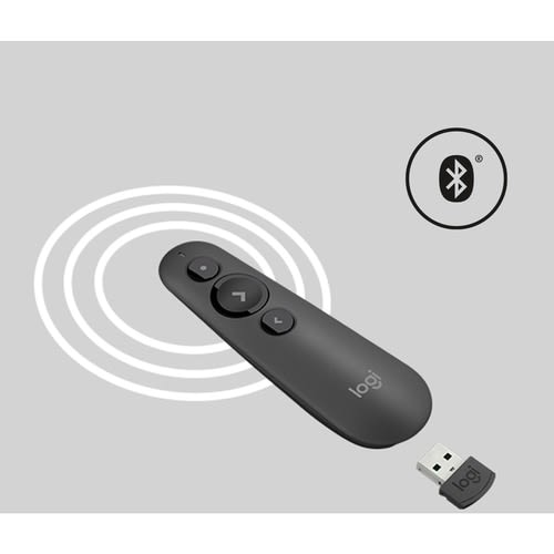 Puntero Para Presentaciones Logitech R500s - Bluetooth - Usb - Láser - 3 Botón(es) - Grafito, Negro - Inalámbrico - 2.40ghz