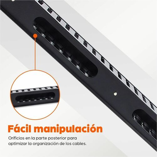 Organizador Horizontal 19" 1u Metalico 5cm - Organizador De Cable - 1u Rack Height X 19" Panel Width - Metálico - Image 6
