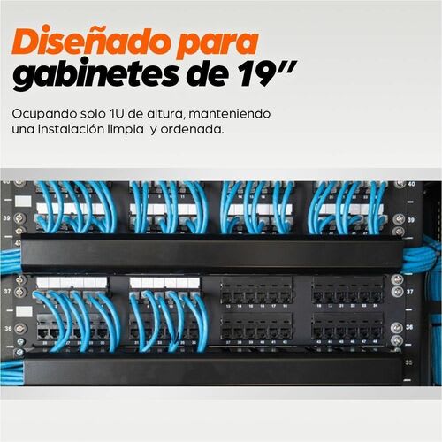 Organizador Horizontal 19" 1u Metalico 5cm - Organizador De Cable - 1u Rack Height X 19" Panel Width - Metálico - Image 7
