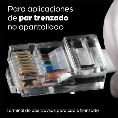 Plug Rj45 Cat6 Multifilar Utp Bote 100 Pzas Oro 15-Micras 100 Pzas - Intellinet Plug Rj45 Cat 6 Utp Multifilar 100 Pzas - Image 3
