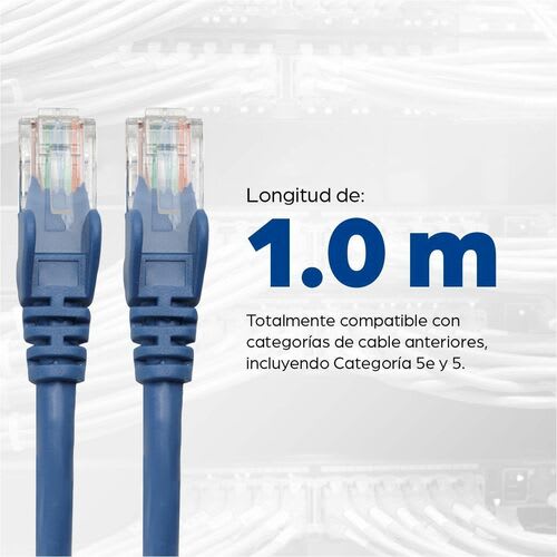 Intellinet Cable De Red Patch Cat6 Rj45 1.0m (3 Ft.) Azul - Extremo Secundario: 1 X Rj-45 Network - Male - 1gbit/S - Cable De Conexión - Oro Contacto Chapado - Azul - Image 5