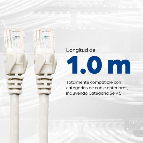Cable Patch Cat 6, 1.0m( 3.0f) Utp Blanco - Cable For Dispositivo De Red, Conmutador, Módem, Router, Panel De Conexión, Enchufe De Pared - Cable De Conexión - Oro Contacto Chapado - Blanco - Image 3