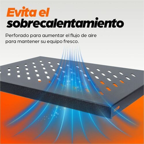 Intellinet Charola Gabinete 19" , 1u, Fija, 35cm, Vent - Intellinet Estante Fijo De 19" - Image 9