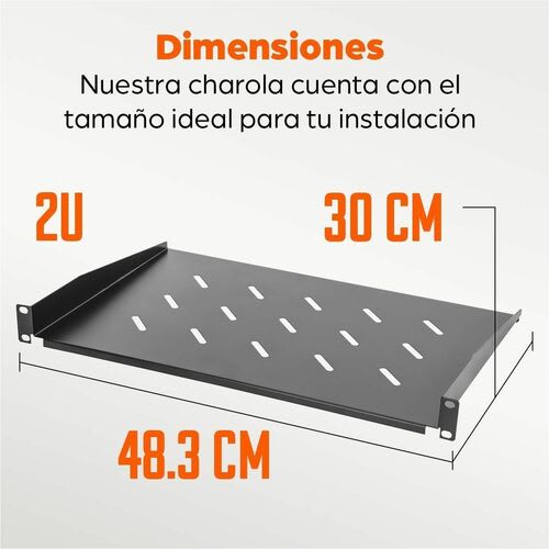 Intellinet Charola Rack 19" , 1u, 30cm Vent. 25kg - Intellinet Charola Rack 19" - Image 2