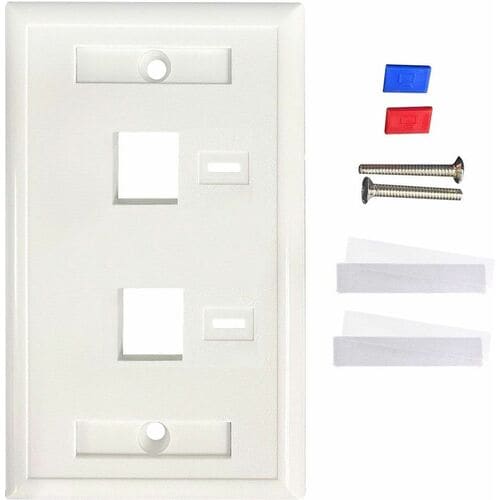 Intellinet Tapa De Pared Faceplate Placa 2 Puerto Perforacion Para Etiqueta - 2 X Toma(s) De Corriente Sin Carga