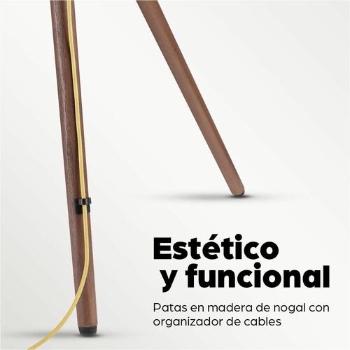 Soporte Tv C/Tripode 32kg, 45" A 65" Alumi - 114.3cm (45") A 165.1cm (65") Para Pantalla Plana - 32kg Capacidad De Carga - 138.5cm Altura X 88cm Ancho - Independiente - Aluminio, Acero - Negro, Marrón - Para Tv, Sala, Pantalla Plana, Pantalla Curva, Sala De Conferencias, Apartamento, Panel Plano - Pórtatil, ángulo De Giro 180°, Gestión De Cableado, Antideslizante, Patas De Goma, Resistencia A Arañazos - Image 2