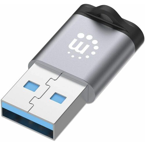 Manhattan Adaptador Usb-C V3.2 Gen1, Am-Ch, 5gbps 3a - Níquel Contacto - Negro, Gris